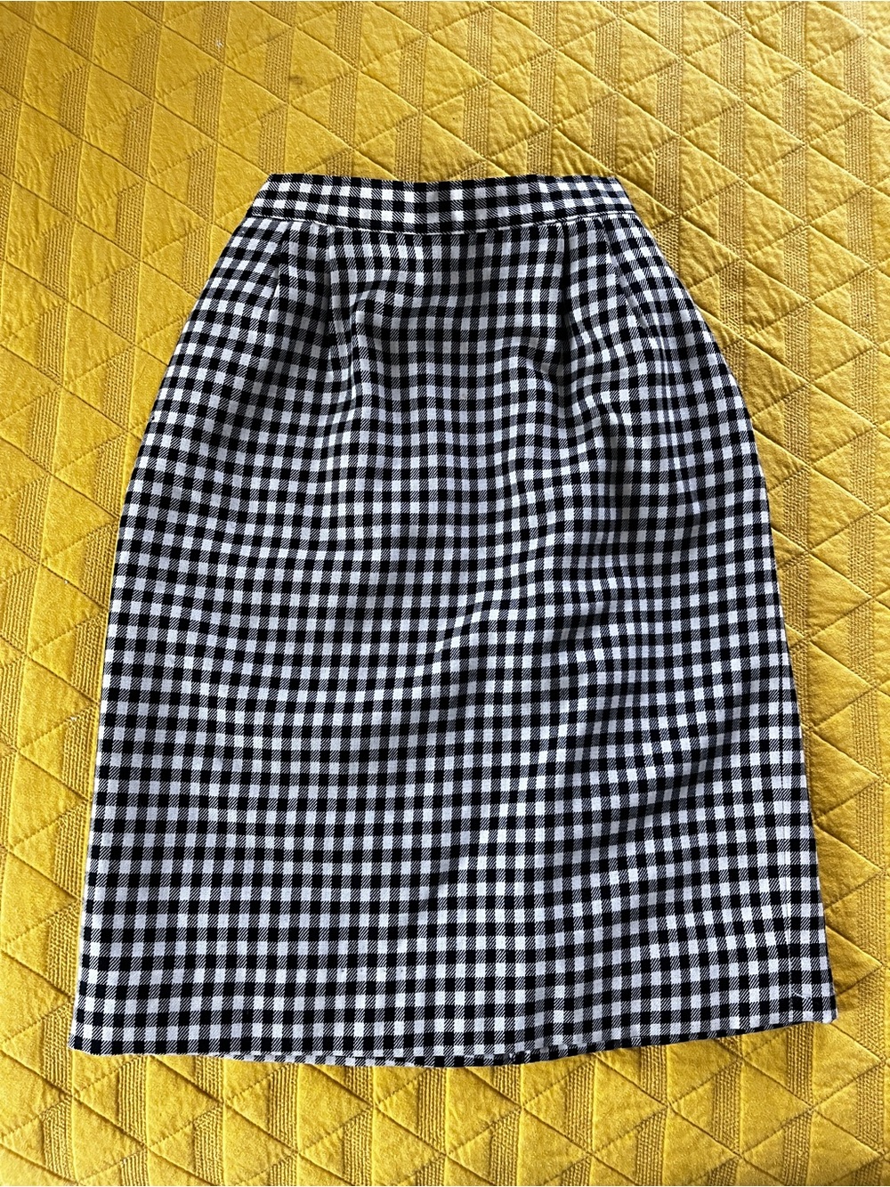 Pendleton Black and White Gingham Midi Skirt